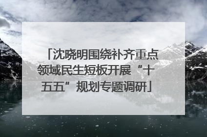沈晓明围绕补齐重点领域民生短板开展“十五五”规划专题调研