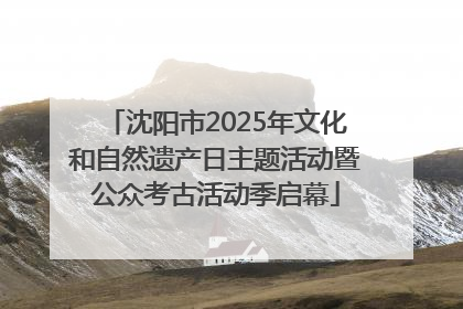 沈阳市2025年文化和自然遗产日主题活动暨公众考古活动季启幕