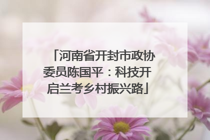 河南省开封市政协委员陈国平：科技开启兰考乡村振兴路
