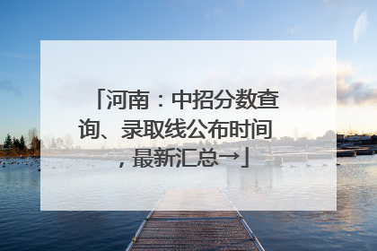 河南：中招分数查询、录取线公布时间，最新汇总→