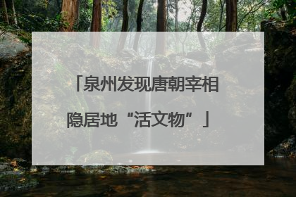 泉州发现唐朝宰相隐居地“活文物”