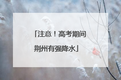 注意！高考期间荆州有强降水