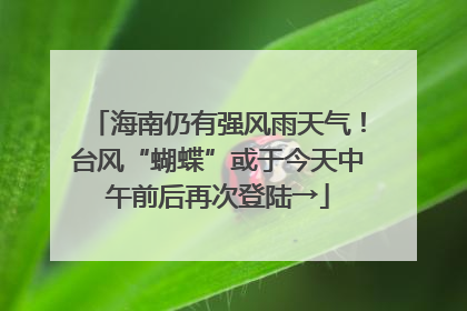 海南仍有强风雨天气！台风“蝴蝶”或于今天中午前后再次登陆→