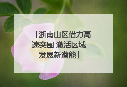 浙南山区借力高速突围 激活区域发展新潜能