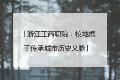 浙江工商职院：校地携手传承城市历史文脉