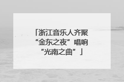 浙江音乐人齐聚“金东之夜”唱响“光南之曲”
