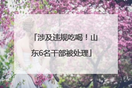 涉及违规吃喝！山东6名干部被处理