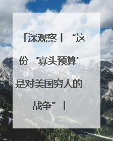深观察丨“这份‘寡头预算’是对美国穷人的战争”