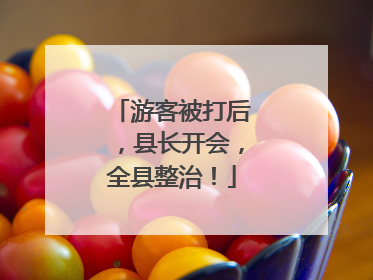 游客被打后，县长开会，全县整治！