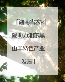 湖南省农科院助力湘东黑山羊特色产业发展
