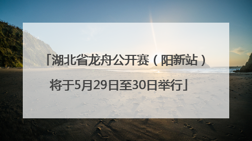 湖北省龙舟公开赛（阳新站）将于5月29日至30日举行