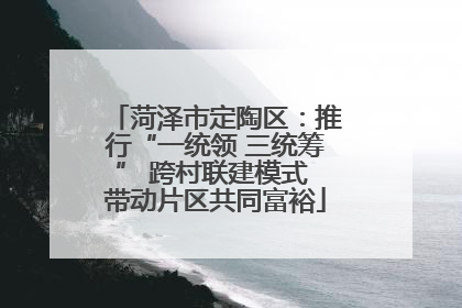 菏泽市定陶区：推行“一统领 三统筹” 跨村联建模式 带动片区共同富裕