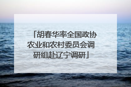 胡春华率全国政协农业和农村委员会调研组赴辽宁调研