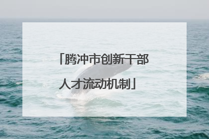 腾冲市创新干部人才流动机制