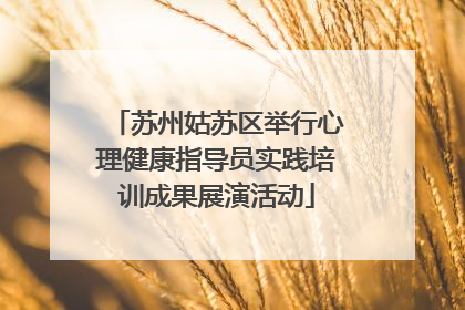 苏州姑苏区举行心理健康指导员实践培训成果展演活动
