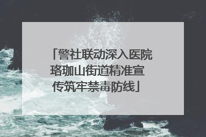 警社联动深入医院 珞珈山街道精准宣传筑牢禁毒防线