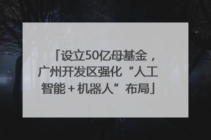 设立50亿母基金，广州开发区强化“人工智能＋机器人”布局