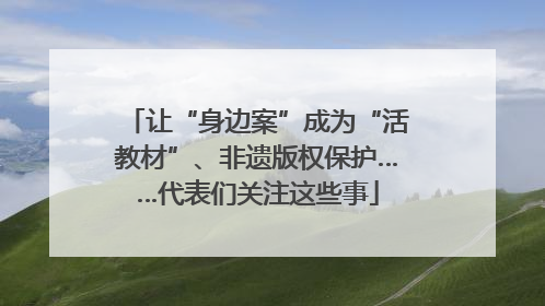 让“身边案”成为“活教材”、非遗版权保护……代表们关注这些事