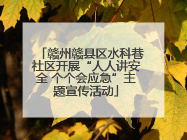 赣州赣县区水科巷社区开展“人人讲安全 个个会应急”主题宣传活动