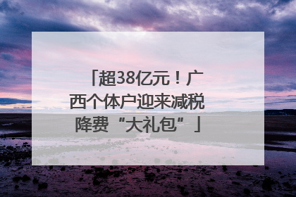 超38亿元！广西个体户迎来减税降费“大礼包”