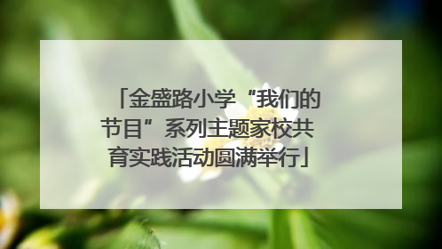 金盛路小学“我们的节目”系列主题家校共育实践活动圆满举行