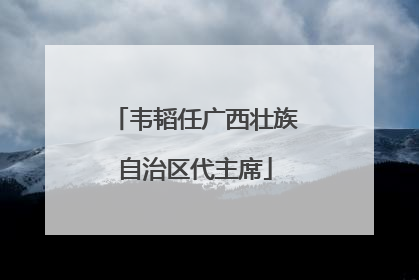 韦韬任广西壮族自治区代主席