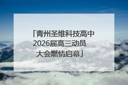 青州圣维科技高中2026届高三动员大会燃情启幕