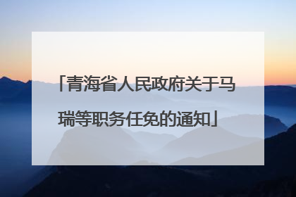 青海省人民政府关于马瑞等职务任免的通知
