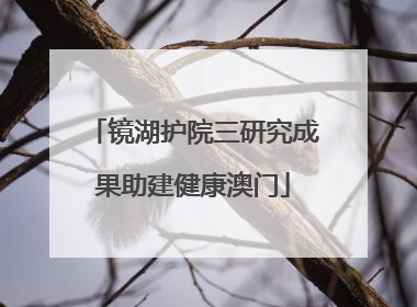 镜湖护院三研究成果助建健康澳门