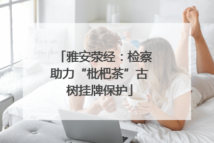 雅安荥经：检察助力“枇杷茶”古树挂牌保护