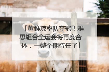 黄雅琼率队夺冠！雅思组合全运会将再度合体，一整个期待住了