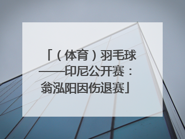 （体育）羽毛球——印尼公开赛：翁泓阳因伤退赛
