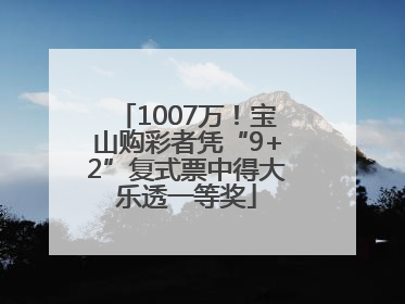 1007万！宝山购彩者凭“9+2”复式票中得大乐透一等奖