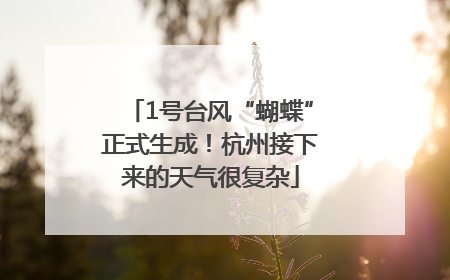 1号台风“蝴蝶”正式生成！杭州接下来的天气很复杂