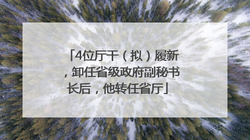 4位厅干（拟）履新，卸任省级政府副秘书长后，他转任省厅