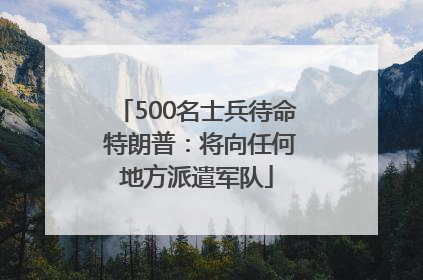500名士兵待命 特朗普：将向任何地方派遣军队